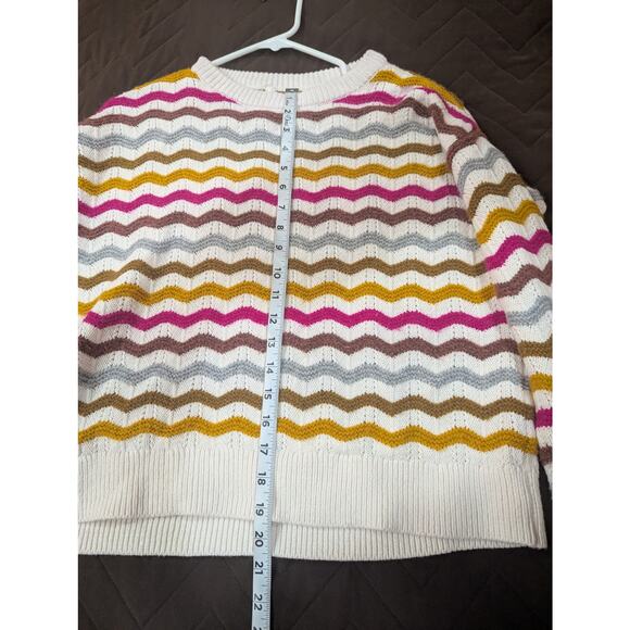Cheerful long sleeve knit multicolor striped sweater by Lou & Grey for Loft, XS - Picture 9 of 9